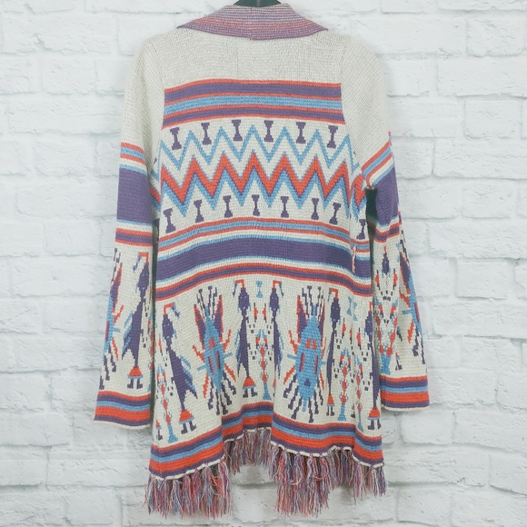 Heritage 1981 Open Front Long Boho Cardigan Large - Picture 8 of 11